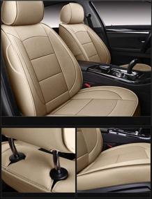 img 3 attached to OASIS AUTO Grand Cherokee Custom Fit PU Leather Seat Cover For 2011-2012-2013-2014-2015-2016-2017-2018-2019-2020 Grand Cherokee (TAN)