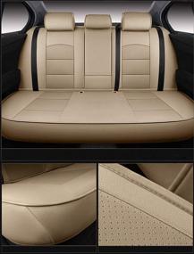 img 2 attached to OASIS AUTO Grand Cherokee Custom Fit PU Leather Seat Cover For 2011-2012-2013-2014-2015-2016-2017-2018-2019-2020 Grand Cherokee (TAN)