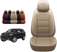 oasis auto grand cherokee custom fit pu leather seat cover for 2011-2012-2013-2014-2015-2016-2017-2018-2019-2020 grand cherokee (tan) logo