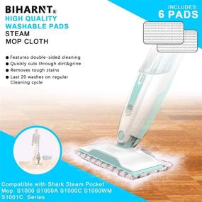 img 3 attached to 🧼 BIHARNT 6-Pack Replacement Pads for Shark Steam Mop S1000, S1000A, S1000C, S1000WM, S10001C