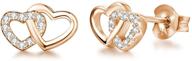 💖 agvana heart earrings: gold plated silver cz love stud earrings - cute trendy jewelry for mother's day, anniversary, birthday - ideal gifts for women, girls, mom, grandma, wife, daughter, her logo