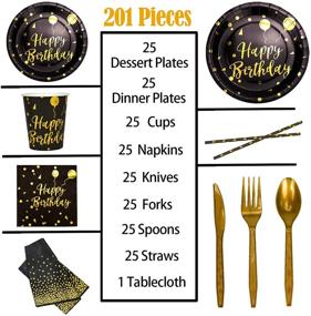 img 3 attached to Pieces Disposable Dinnerware Golden Birthday