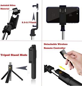 img 1 attached to 🤳 HOMEDII Удлиненный Bluetooth Selfie Stick с треногой и пультом дистанционного управления, совместимый с iPhone, Samsung, Huawei и другими (только горизонтальная съемка)