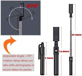 img 2 attached to 🤳 HOMEDII Удлиненный Bluetooth Selfie Stick с треногой и пультом дистанционного управления, совместимый с iPhone, Samsung, Huawei и другими (только горизонтальная съемка)