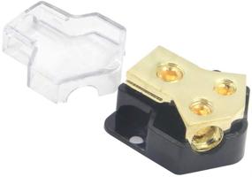 img 2 attached to 🔌 RKURCK 2-Way Power Distribution Block, 0/2/4 AWG Gauge Input, 4/8/10 Gauge Output, Car Audio Stereo Amp Distribution Connecting Block for Audio Splitter (2-Way)