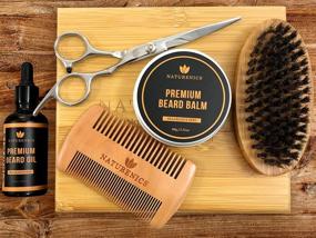 img 3 attached to 🧔 Organic Beard Grooming Kit for Men - Naturenics Premium Unscented Beard Oil, Beard Balm Butter Wax, Beard Brush, Beard Comb, Beard Scissors for Beard & Mustache - Includes Bamboo Box & eBook