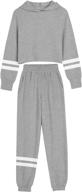 🏻 batermoon girl's lounge sets - hooded sweatsuits with long sleeve crop sweatshirts and sweatpants for casual wear logo