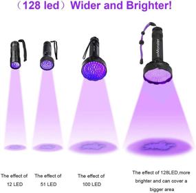 img 2 attached to 🔦 Super Bright 128 LED UV Blacklight Flashlight for Pet Urine Stains, Bed Bugs, Scorpions Hunting - Pet Dog Cat Urine Detector Light