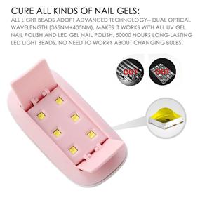 img 2 attached to 💅 Makartt 6W UV LED Nail Lamp: Gel Nail Dryer with 60S Timer, USB Portability, Pink C-01 for Curing Gel Polishes