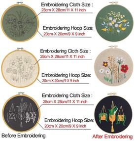 img 2 attached to 🌸 ZALALOVA Embroidery Starter Kit: 3 Packs with Flowers Plants Pattern, Instructions, and Tools – Perfect for Beginners!