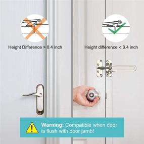 img 3 attached to 🚪 2-Pack Home Security Door Lock Latch for Kids - Swing-in Door Reinforcement Locks, Thicken Solid Aluminium Alloy, Satin Nickel Finish