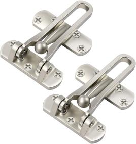 img 4 attached to 🚪 2-Pack Home Security Door Lock Latch for Kids - Swing-in Door Reinforcement Locks, Thicken Solid Aluminium Alloy, Satin Nickel Finish