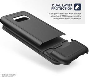 img 1 attached to 📱 Encased Products Rebel Series Galaxy S8 Tough Belt Case & Holster Clip - Dual Layer Drop Protection with Hard Cover + Soft TPU Lining - Impact Armor in Smooth Black for Samsung S8