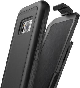 img 4 attached to 📱 Encased Products Rebel Series Galaxy S8 Tough Belt Case & Holster Clip - Dual Layer Drop Protection with Hard Cover + Soft TPU Lining - Impact Armor in Smooth Black for Samsung S8