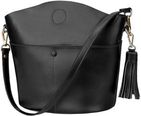 img 4 attached to 👜 S ZONE Женские сумки и кошельки из натуральной кожи кросс-боди на плечо - улучшенная версия.