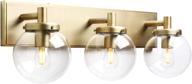 vintage industrial 3-light wall sconce: pathson globe glass bathroom vanity light for hallway, kitchen, and living room logo