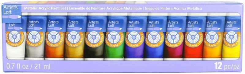 Artist's Loft Metallic Acrylic Paint Set (12 Piece, Metallic Acrylic)