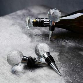 img 1 attached to 🍷 AXAYINC 2pcs Decorative Crystal Wine and Beverage Bottle Stopper Set - Exquisite Zinc Alloy and Glass Reusable Plug for Wine with Gift Box (2Golf)