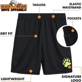 img 3 attached to 4-пак черных шортов Black Bear для мальчиков 🐻 с улучшенной производительностью из сухого фита (для подростков).