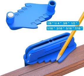 img 2 attached to Woodworking Center Offset Marking Tool - 2 Pack, Wood Centerline Scriber Finder for Standard Wooden Pencils