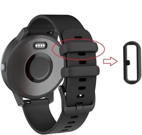 img 2 attached to 📿 Silicone Watch Band Loop/Holder/Retainer 6-Pack for Garmin Vivoactive 3/Forerunner 645 245/Venu/Vivomove/Fenix 6S/Fenix 5S, Compatible Replacement Fastener Rings