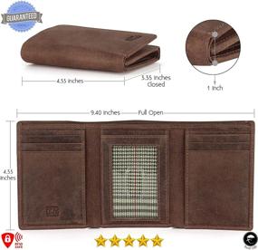 img 1 attached to 👜 Exquisite Handcrafted Leather Trifold Wallet for Men - Mou Meraki