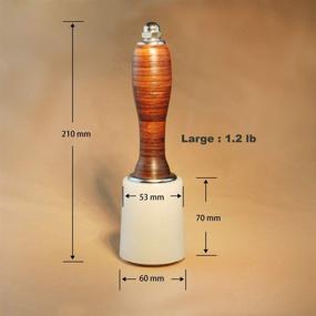 img 1 attached to 🔨 OWDEN Кожаный резьбовой молоток - Профессиональный инструмент для кожевничества с нейлоновой головкой и рукояткой из кожи (Размеры: Большой или Малый, 1.2 фунта)