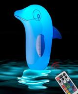 🐬 iokuki 25'' light up pool toy: inflatable dolphin for fun on water and land - led & remote control, 13 color options! perfect for beach, pool parties, and decorations - 1 pcs logo