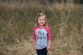 img 2 attached to 👚 Girls' Big Sister Pink Baseball Tee by 7 Ate 9 Apparel