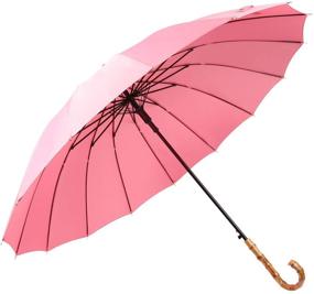 img 4 attached to 🌂 Стильный и минималистичный зонтик из бамбука ThreeH: изысканный модный аксессуар