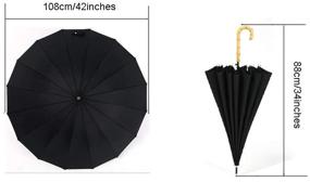img 2 attached to 🌂 Стильный и минималистичный зонтик из бамбука ThreeH: изысканный модный аксессуар