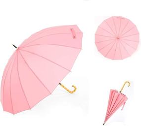 img 3 attached to 🌂 Стильный и минималистичный зонтик из бамбука ThreeH: изысканный модный аксессуар