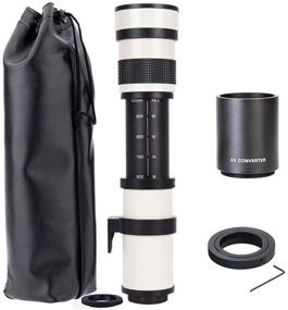 img 4 attached to 📸 JINTU 420-1600mm Telephoto Lens for Canon EOS DSLR Cameras - Manual Zoom, T-Mount, White - Perfect for 4000D, 2000D, 1200D, T7, T7i, T6, T6i, T5, T5i, SL2, 80D, 77D, 700D, 70D, 60D, 50D, 5D, 6D, 7D, 600D, 550D