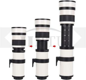 img 1 attached to 📸 JINTU 420-1600mm Telephoto Lens for Canon EOS DSLR Cameras - Manual Zoom, T-Mount, White - Perfect for 4000D, 2000D, 1200D, T7, T7i, T6, T6i, T5, T5i, SL2, 80D, 77D, 700D, 70D, 60D, 50D, 5D, 6D, 7D, 600D, 550D