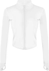 img 4 attached to 🏃 Tanming Women's Seamless Full Zip Workout Jacket: Perfect Fit for Running, Yoga & Track