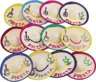 🎉 colorful 12 mini fiesta sombreros - 3 inches wide mini hats (pack of 12) logo