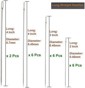 img 2 attached to 🧵 Assorted Beading Needles Set with 6 Big Eye Needles + 20 Long Straight Thread Needles by Y-Axis, Including Needle Bottle