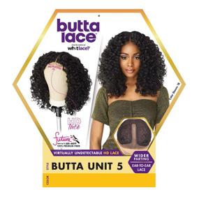 img 2 attached to 💁 Синтетический HD Lace Front парик Sensationnel - BUTTA UNIT 5 (1B Off Black): Улучшите свой стиль с невероятно реалистичным волосяным аксессуаром