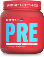 🔥 evertrain pre - premium clean pre workout powder with natural flavors and colors - boost strength, energy, and muscle building supplement, 25 servings (tart raspberry) logo