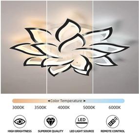 img 1 attached to 🌸 Eiinee Modern Dimmable LED Flower Ceiling Light: Petal-Shaped Acrylic Flush Mount Chandelier with Remote