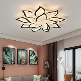 img 4 attached to 🌸 Eiinee Modern Dimmable LED Flower Ceiling Light: Petal-Shaped Acrylic Flush Mount Chandelier with Remote