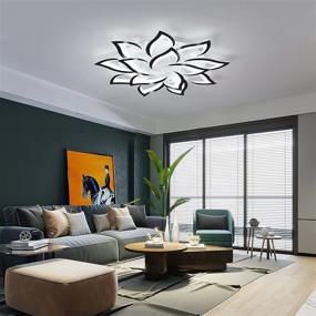 img 2 attached to 🌸 Eiinee Modern Dimmable LED Flower Ceiling Light: Petal-Shaped Acrylic Flush Mount Chandelier with Remote