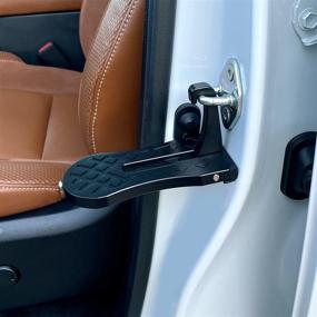img 3 attached to 🚪 THD Car Multi-Functional Latch Door Step: Compact & Foldable with Glass Breaker & Easy Roof Access (Black)