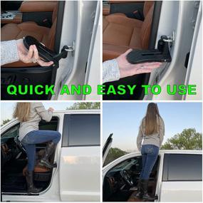 img 2 attached to 🚪 THD Car Multi-Functional Latch Door Step: Compact & Foldable with Glass Breaker & Easy Roof Access (Black)