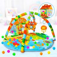 👶 vatos baby play mat and activity gym with ball pit kick and play deluxe zoo plush infant play mat for babies ages 0-12 months - einstein pads included! logo