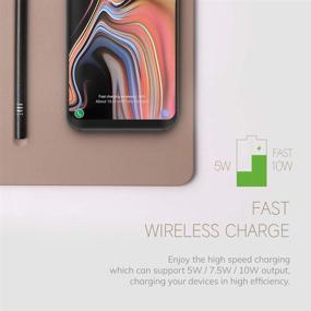 img 1 attached to POUT HANDS3 PRO Combo 3 In 1 Qi Fast Wireless Charging Charger Mouse Pad Mat For IPhone Xs Max/XR/X/XS/8/8 Plus Samsung Galaxy S10/S9/S8 Plus Note 9/8 Wireless Rechargeable Silent Mouse (Dust Gray)