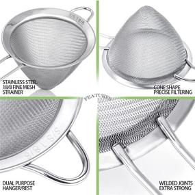 img 1 attached to 🍸 2-Pack 18/8 Small Food Strainer - Fine Mesh Sieve with Long Handle - Cocktail Strainer for Cocktails, Tea Herbs, Coffee & Drinks - Rust-Proof - Great Tea Strainer - 3.5-inch - Stainless Steel