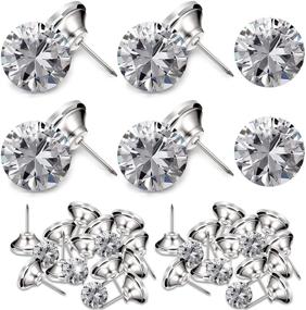 img 4 attached to 💎 Sparkling Crystal Upholstery Buttons: 25mm Clear Crystal Tacks & Imitate Diamond Nails (60 Pieces) – Perfect for DIY Sofa and Wall Decor