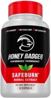 🍯 honey badger vegan keto natural fat burner performance thermogenic supplement - safeburn herbal extract, metabolism booster for healthier weight loss (1 month supply) logo