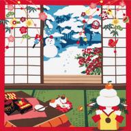 🎀 фурошики: идеальная японская оберточная ткань с набросками кошек для новогодних празднований в японии. логотип